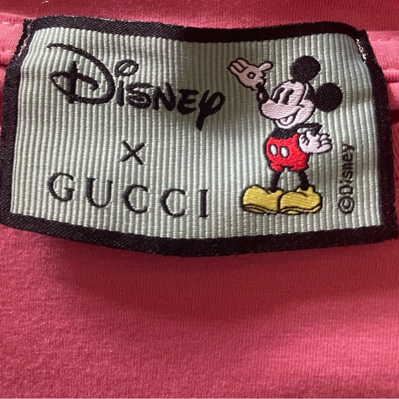 🔥GUCCI X DISNEY DRESS 100% COTTON PINK STRAWBERRY WITH RHINESTONES! SZ 8 / MED - Picture 8 of 8